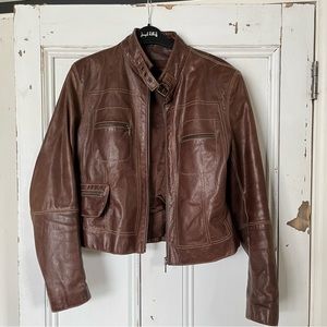 Danier Brown Real Leather Jacket Medium